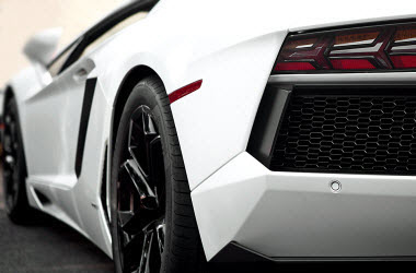 White Lamborghini Aventador